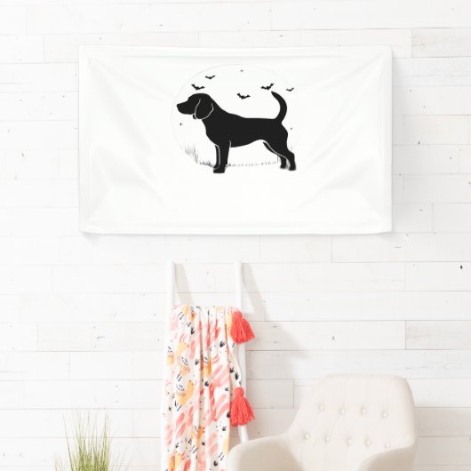 Beagle Dog - Halloween Moon Silhouette Oversized T Spandoek (Insitu)