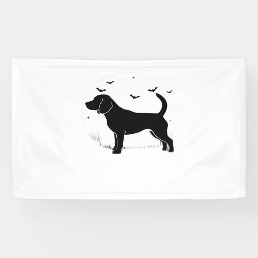 Beagle Dog - Halloween Moon Silhouette Oversized T Spandoek (Horizontaal)