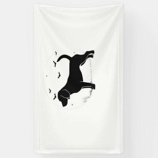 Beagle Dog - Halloween Moon Silhouette Oversized T Spandoek (Verticaal)