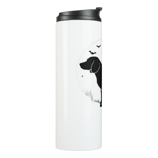 Beagle Dog - Halloween Moon Silhouette Oversized T Thermosbeker (Gedraaid links)