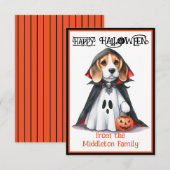 Beagle Dog Happy Halloween Notitiekaartje (Voorkant / Achterkant)