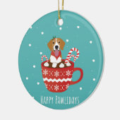 Beagle Dog Happy Pawlidays Keramisch Ornament (Links)