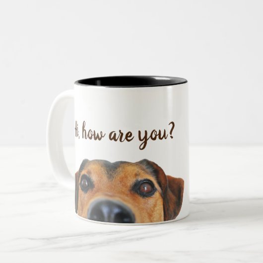 Beagle Dog Hoe gaat het met je? Mok (Voorkant links)