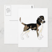 Beagle Dog Huisdieren Vrede Liefde Briefkaart (Voorkant / Achterkant)