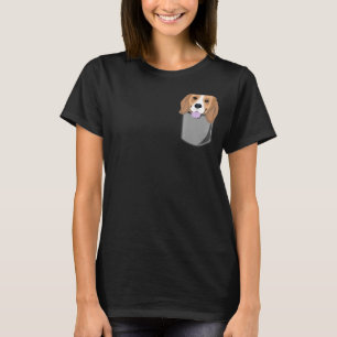 Beagle Dog In Breast Pocket Artwork Vrouwen Mannen T-shirt