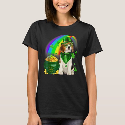 Beagle Dog Irish Leprechaun Saint St Patrick Day T-shirt (Voorkant)