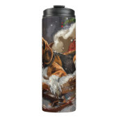 Beagle Dog Kerstfeest Thermosbeker (Voorkant)