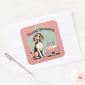 Beagle Dog Kleurrijk Vierkante Sticker (Envelop)