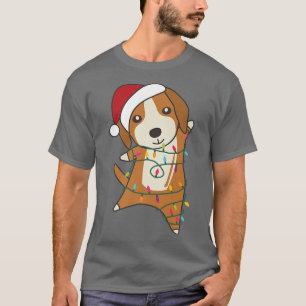 Beagle Dog Merry Kerstmis Fairy Lights Cute Dogs T-shirt