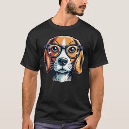 Beagle Dog met bril Pop Art Style T-shirt