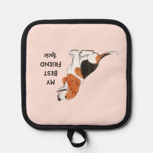 Beagle Dog Mijn Beste Vriend Aangepaste Huisdier N Pannenlap (Voorkant)