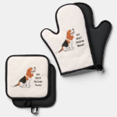 Beagle Dog Mijn beste vriend - Aangepaste naam Ovenwant & Pannenlap Set (Voorkant / Achterkant)