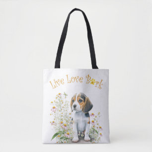 Beagle Dog Mom Floral Draagtas