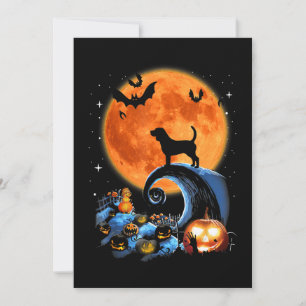Beagle Dog Moon Pumpkin Halloween Costume Gift Aankondiging