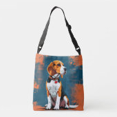 Beagle Dog op Abstracte achtergrond Crossbody Tas (Achterkant)