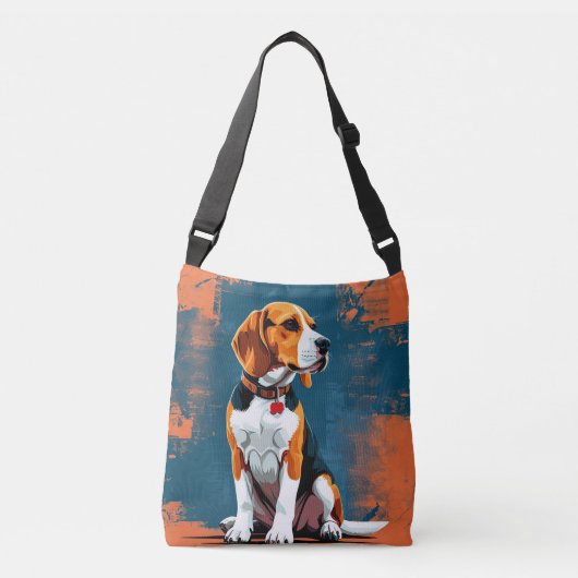 Beagle Dog op Abstracte achtergrond Crossbody Tas (Voorkant)