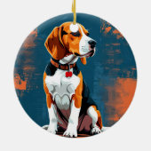 Beagle Dog op Abstracte achtergrond Keramisch Ornament (Achterkant)
