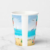 Beagle Dog op strand Papieren Bekers (Links)