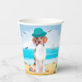 Beagle Dog op strand Papieren Bekers (Voorkant)