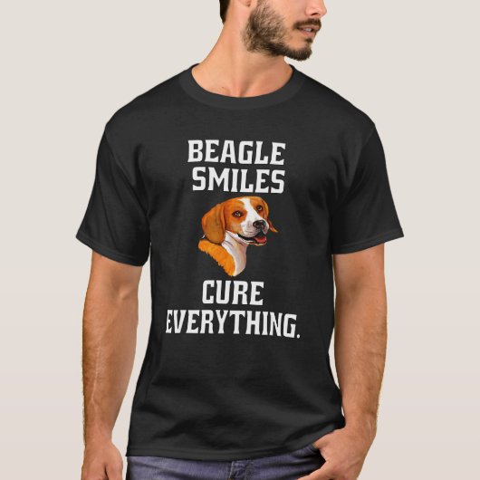 Beagle Dog Owner Cute Beagle Smiles Cure Everythin T-shirt (Voorkant)