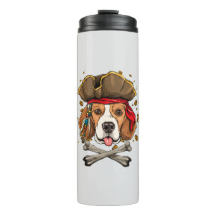 Beagle Dog Pirate Jolly Roger Flag Thermosbeker