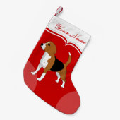 Beagle Dog Red Solid gepersonaliseerd Kleine Kerstsok (Voorkant (Hangend))
