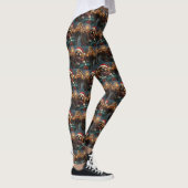 Beagle Dog Roller Coaster Kerstmis Leggings (Rechts)