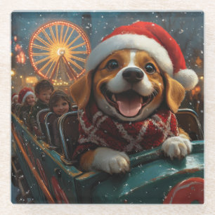 Beagle Dog Roller Onderzetter Kerst Glazen Onderzetter