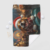 Beagle Dog Roller Onderzetter Kerst Golfhanddoek (Insitu)