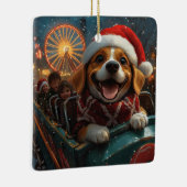 Beagle Dog Roller Onderzetter Kerst Keramisch Ornament (Rechts)