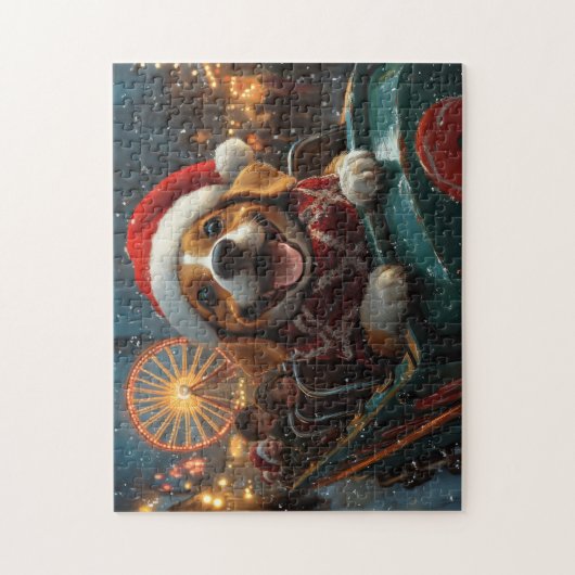 Beagle Dog Roller Onderzetter Kerst Legpuzzel (Verticaal)