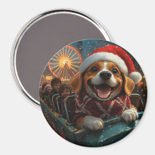 Beagle Dog Roller Onderzetter Kerst Magneet