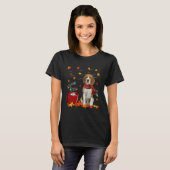 Beagle Dog Scarf Fall Chocolate Autumn T-shirt (Voorkant volledig)