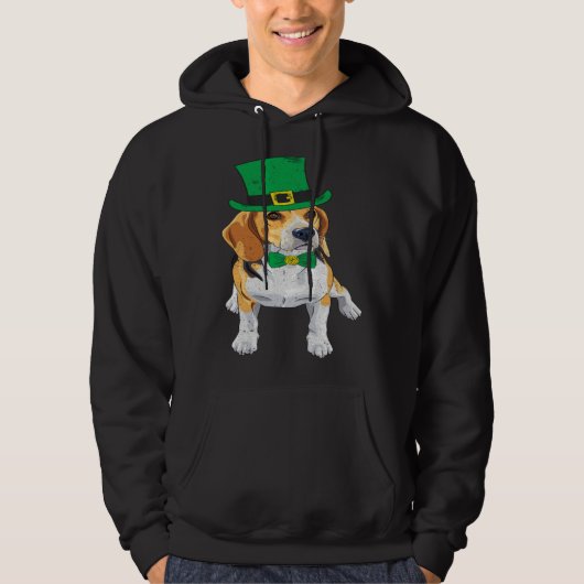 Beagle Dog Shamrock St Patrick s Day Saint Paddy s Hoodie (Voorkant)
