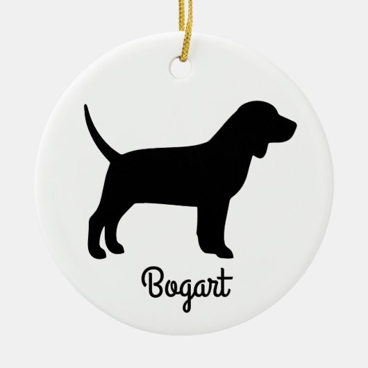 Beagle Dog Silhouette Keramisch Ornament (Voorkant)