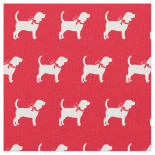 Beagle Dog Silhouette Pet Red Stof
