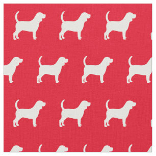 Beagle Dog Silhouette Pet Red Stof