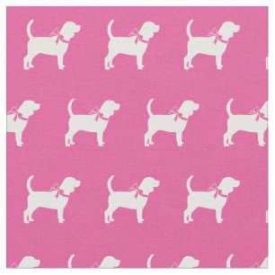 Beagle Dog Silhouette Pet Roze Stof