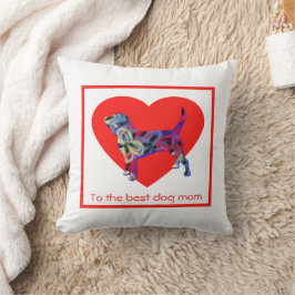 Beagle Dog Silhouette Red Heart Moederdag Kussen