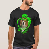 Beagle Dog St Patricks Day Lover Irish Shamrock T-shirt (Voorkant)