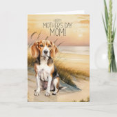Beagle Dog Sunset Beach Moederdag Feestdagen Kaart (Voorkant)