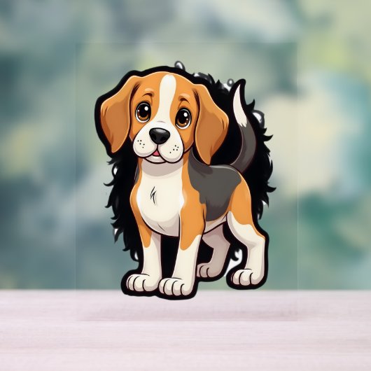Beagle Dog T-shirt Acryl Bord (Neutraal)