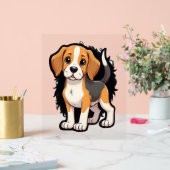 Beagle Dog T-shirt Acryl Bord (Huwelijk)
