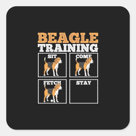 Beagle Dog Training Dog Vierkante Sticker (Voorkant)