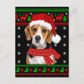 Beagle Dog Ugly Sweater Kerstpuppy Hondenliefhebbe Briefkaart (Voorkant)