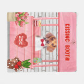 Beagle Dog Valentijnsdag Kissing Booth Fleece Deken (Voorkant (Horizontaal))