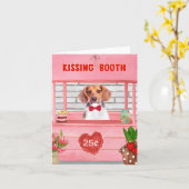 Beagle Dog Valentijnsdag Kissing Booth Kaart (Gele Bloem)