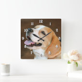 Beagle Dog Vierkante Klok (Huis)