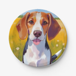 Beagle Dog Watercolor Pet Painting Papieren Bordje