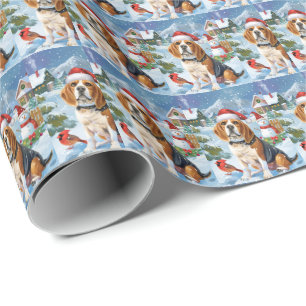 Beagle Dog Winter Wonderland Kerstvreugde Cadeaupapier